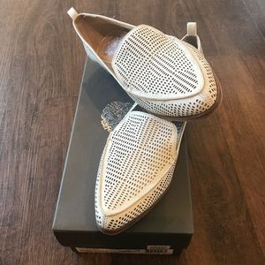 Vince Camuto Picket Fence White Leather Loafers